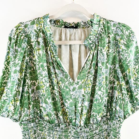 J. Crew Green Floral Midi Dress - Picture 4 of 9